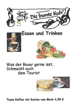 bunte kuh speisekarte